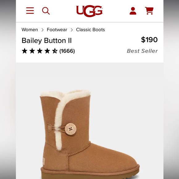 Ugg Bailey Button II dark brown. Women’s size 10 - Picture 4 of 9